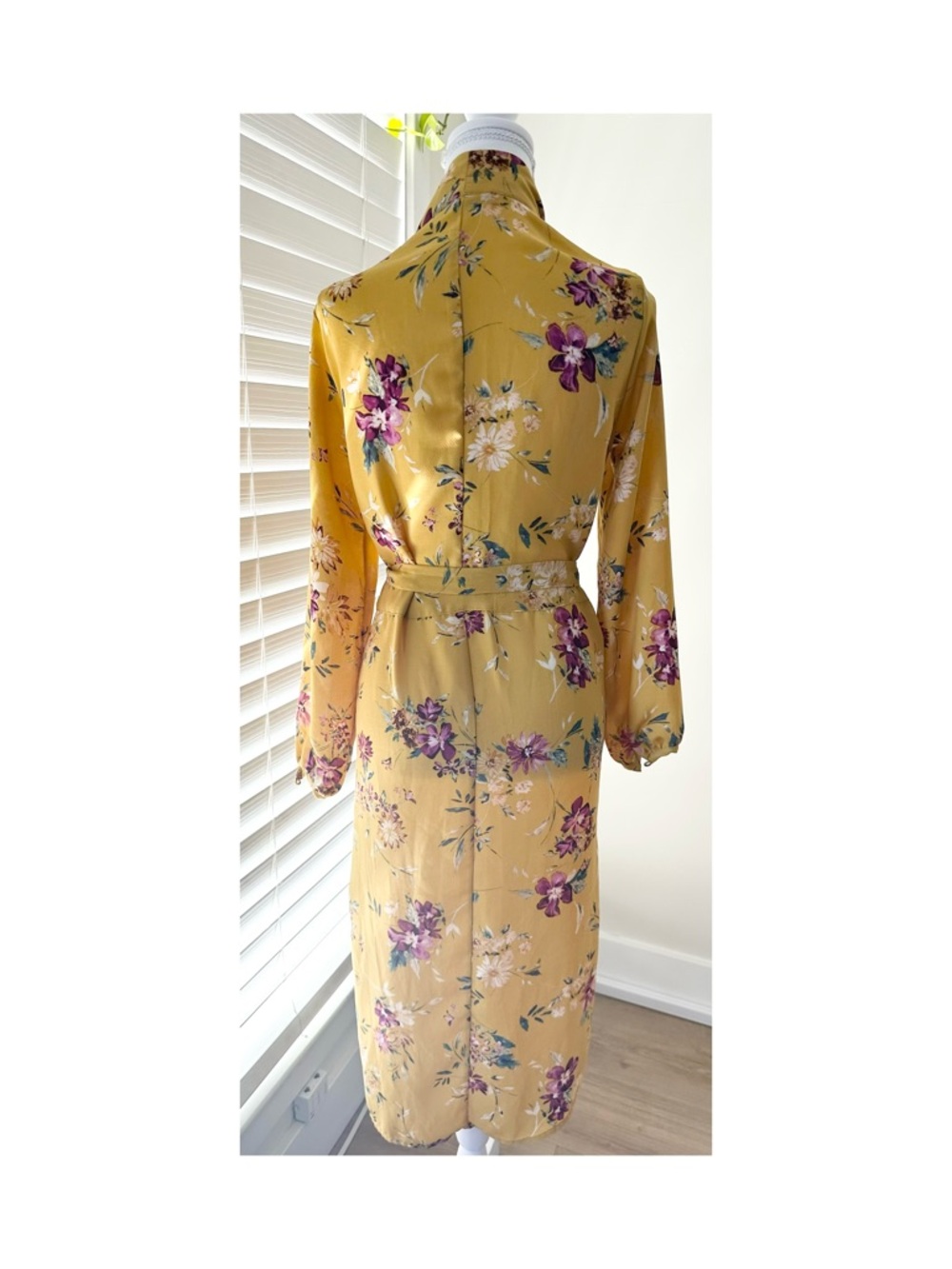 Floral Wrap Dress with Tie - Picture 4 of 5